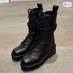Valentino Garavani Black Combat Boots